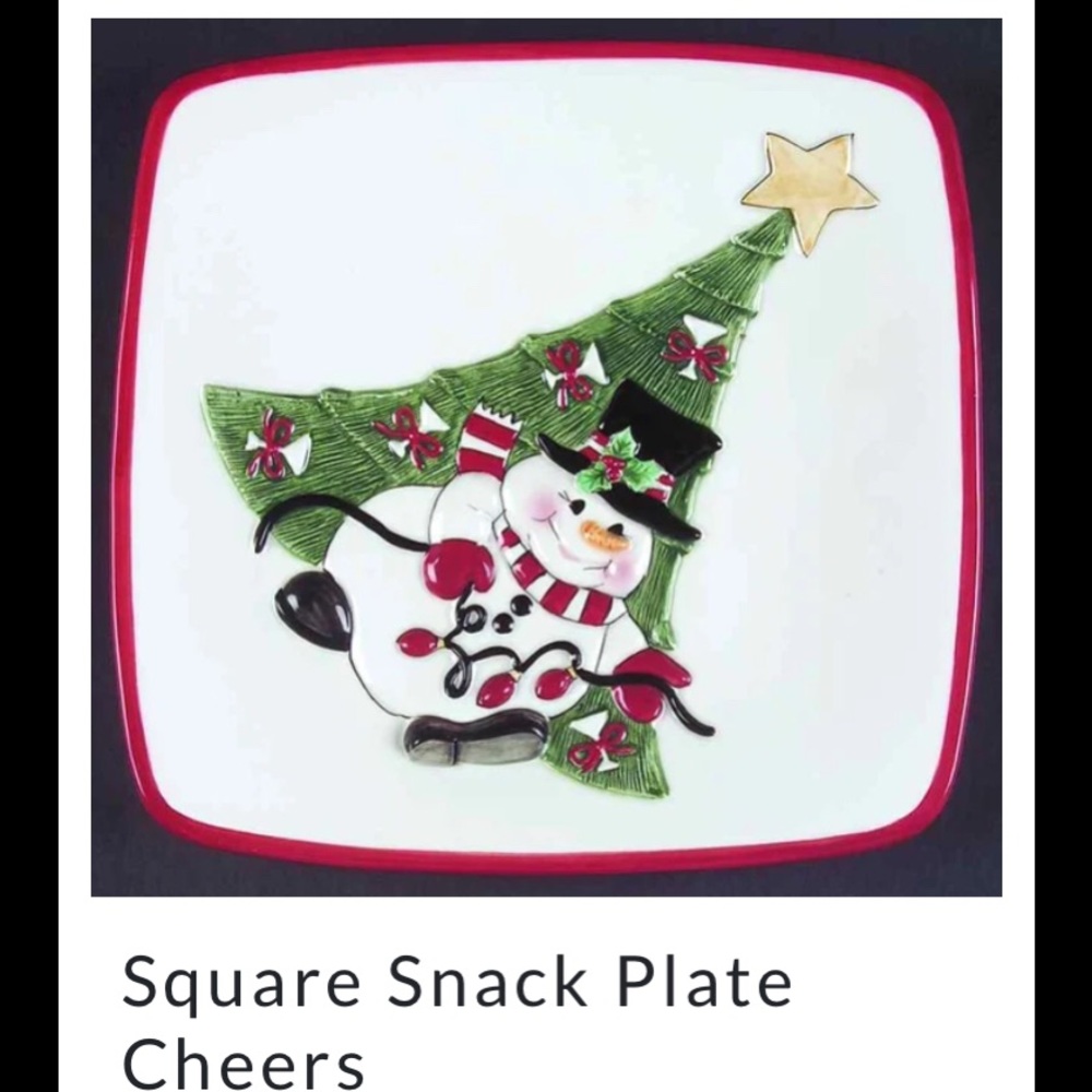 Fitz & Floyd “Cheers” Snowman COOKIE PLATE or wall